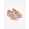 Béžové dámske mokasíny na platforme Goodin kod CCC -1- GD-FL6076BE (Veľkosť 40)