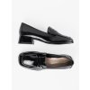 Čierne dámske mokasíny na hrubom podpätku Sergio leone kod CCC -1- PB238B/LAK (Veľkosť 36)