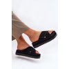 Dámské sandály na platformě s proplétanými pásky černé Rinasara (Veľkosť 40)
