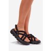 Dámske Sandále na platforme se pásky čierne filamira / SQC-101 BLACK (Veľkosť 36)
