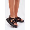 Dámske Sandále na platforme se pásky čierne filamira / SQC-101 BLACK (Veľkosť 36)