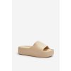 Dámske žabky na tlusté podrážce béžove oreithano / SS-133/S001 BEIGE (Veľkosť 41)