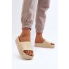Dámske žabky na tlusté podrážce béžove oreithano / SS-133/S001 BEIGE (Veľkosť 41)