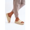 Dámske žabky na tlusté podrážce béžove oreithano / SS-133/S001 BEIGE (Veľkosť 41)