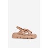 Dámske Sandále na platforme s pásky beżowe filamira / SQC-101 BEIGE (Veľkosť 36)