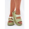 Dámske Sandále na platforme s suchým zipsom zelené nitepira / 100-430 GREEN (Veľkosť 36)