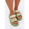 Dámske Sandále na platforme s suchým zipsom zelené nitepira / 100-430 GREEN (Veľkosť 36)