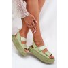 Dámske Sandále na platforme s suchým zipsom zelené nitepira / 100-430 GREEN (Veľkosť 36)