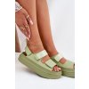 Dámske Sandále na platforme s suchým zipsom zelené nitepira / 100-430 GREEN (Veľkosť 36)