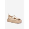 Dámske Sandále na platforme se suchým zipsom béžove nitepira / 100-430 BEIGE (Veľkosť 36)