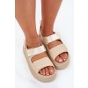 Dámske Sandále na platforme se suchým zipsom béžove nitepira / 100-430 BEIGE (Veľkosť 36)