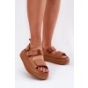 Dámske Sandále na platforme se suchým zipsom camel nitepira / 100-430 CAMEL (Veľkosť 36)