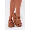 Dámske Sandále na platforme se suchým zipsom camel nitepira / 100-430 CAMEL (Veľkosť 36)