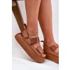 Dámske Sandále na platforme se suchým zipsom camel nitepira / 100-430 CAMEL (Veľkosť 36)