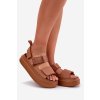 Dámske Sandále na platforme se suchým zipsom camel nitepira / 100-430 CAMEL (Veľkosť 36)