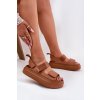 Dámske Sandále na platforme se suchým zipsom camel nitepira / 100-430 CAMEL (Veľkosť 36)