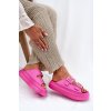 Ružové dámske šľapky na platforme s gumovým vonkajším materiálom a zlatými sponami, kód produktu 100-434 FUSHIA (Veľkosť 36)