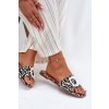Ploché Dámske papuče s ozdobnou remienkom zebra clariola / G469 WHITE (Veľkosť 36)
