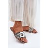 Ploché Dámske papuče s ozdobnou remienkom zebra clariola / G469 WHITE (Veľkosť 36)