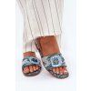 Ploché Dámske papuče s ozdobnou sponou modré clariola / G469 BLUE (Veľkosť 36)