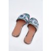 Ploché Dámske papuče s ozdobnou sponou modré clariola / G469 BLUE (Veľkosť 36)