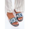 Ploché Dámske papuče s ozdobnou sponou modré clariola / G469 BLUE (Veľkosť 36)