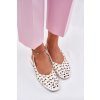 Zdobené baleríny na plochom podpätku biele nilarisela / G471 WHITE (Veľkosť 36)