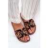 Dámske Sandále na korkové platforme leopardí vzor mevuna / LS-148 BLACK LEOPARD (Veľkosť 36)
