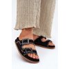 Dámske papuče s prackami a dekorativním švem čierne visley / G474 BLACK (Veľkosť 36)