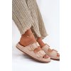 Dámske Sandále s prackami a dekorativním obšitím béžove visley / G474 BEIGE (Veľkosť 36)