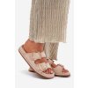 Dámske Sandále s prackami a dekorativním obšitím béžove visley / G474 BEIGE (Veľkosť 36)