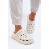 Biele dámske penové šľapky na rovnej podrážke s rovnou podrážkou M326 WHITE