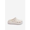 Biele dámske penové šľapky na rovnej podrážke s rovnou podrážkou M326 WHITE