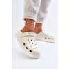 Biele dámske penové šľapky na rovnej podrážke s rovnou podrážkou M326 WHITE