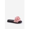 Dámské žabky zdobené květinami Růžové Cellanen (Veľkosť 42)