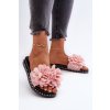 Dámské žabky zdobené květinami Růžové Cellanen (Veľkosť 42)