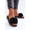 Dámské sandály s květinovými ozdobami Černé Cellanen (Veľkosť 41)