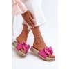 Dámské žabky na platformě s mašlí fuksiová Aflia (Veľkosť 36)
