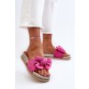 Dámské žabky na platformě s mašlí fuksiová Aflia (Veľkosť 36)