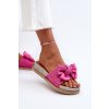 Dámské žabky na platformě s mašlí fuksiová Aflia (Veľkosť 36)
