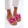 Dámské žabky na platformě s mašlí fuksiová Aflia (Veľkosť 36)