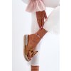 Dámske žabky na platforme s mašľou camel aflia / M368 CAMEL (Veľkosť 36)