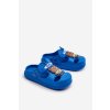 Detské Penové žabky s ozdobou modré opleja / M385 BLUE (Veľkosť 20)