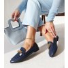 Granátové mokasíny so Scaletta reťazou DF876 BLU NAVY 38 - GM (Veľkosť 38)