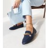 Granátové mokasíny so Scaletta reťazou DF876 BLU NAVY 38 - GM (Veľkosť 38)