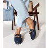 Granátové mokasíny so Scaletta reťazou DF876 BLU NAVY 38 - GM (Veľkosť 38)