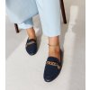 Granátové mokasíny so Scaletta reťazou DF876 BLU NAVY 38 - GM (Veľkosť 38)