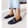 Granátové mokasíny so Scaletta reťazou DF876 BLU NAVY 38 - GM (Veľkosť 38)