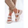 Kožené Dámské Sandály Na Platformě Béžové Mertella (Veľkosť 40)