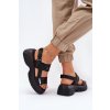 Kožené Dámské Sandály Na Platformě Černé Mertella (Veľkosť 38)
